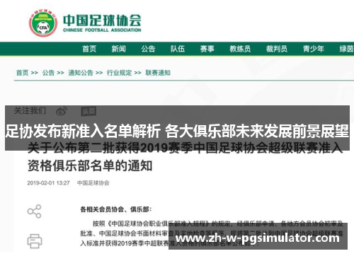 足协发布新准入名单解析 各大俱乐部未来发展前景展望 足协发布新准入名单解析 各大俱乐部未来发展前景展望