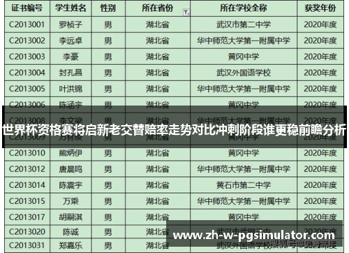 世界杯资格赛将启新老交替赔率走势对比冲刺阶段谁更稳前瞻分析 世界杯资格赛将启新老交替赔率走势对比冲刺阶段谁更稳前瞻分析